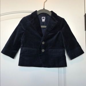 Janie and Jack Navy Velour Blazer